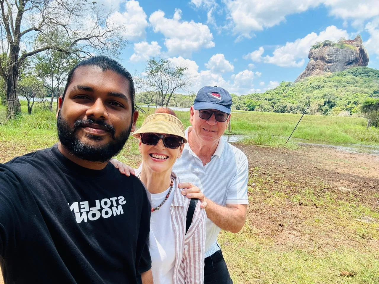 Adhi with Jane and Roger in front of Sigiriya Rock